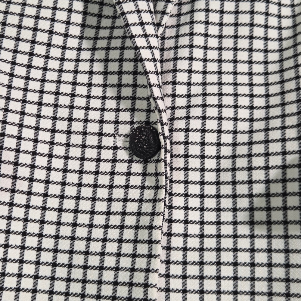 Rachel Zoe Blazer Jacket Womens XS White Black Check Single Breasted Polyester - Picture 4 of 13